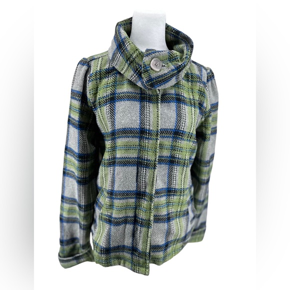 Roxy Plaid Wool Blend Flannel Shacket Size Medium - Picture 2 of 8